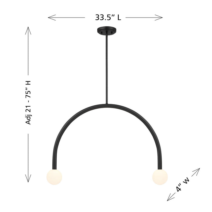 Meridian - M100132MBK - LED Chandelier - Matte Black