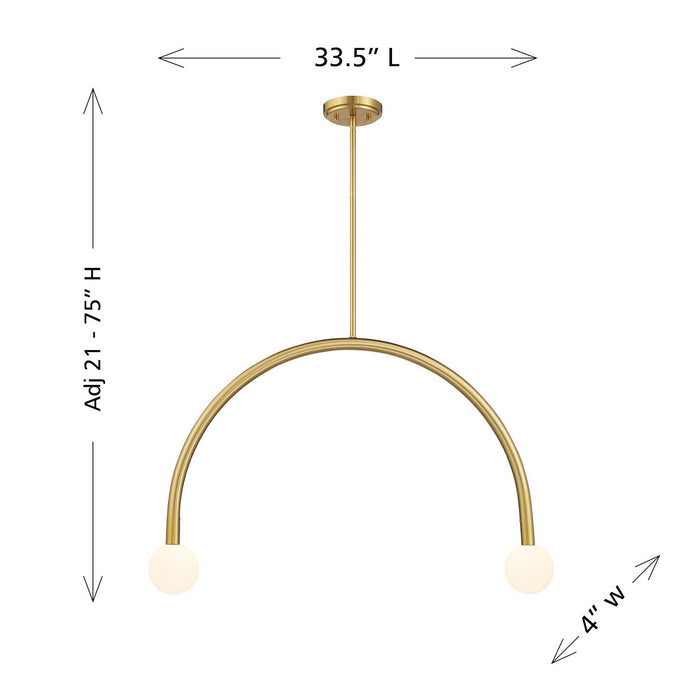 Meridian - M100132NB - LED Chandelier - Natural Brass