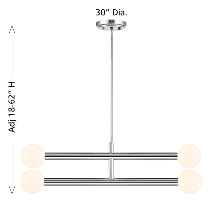 Meridian - M100133CH - LED Chandelier - Chrome