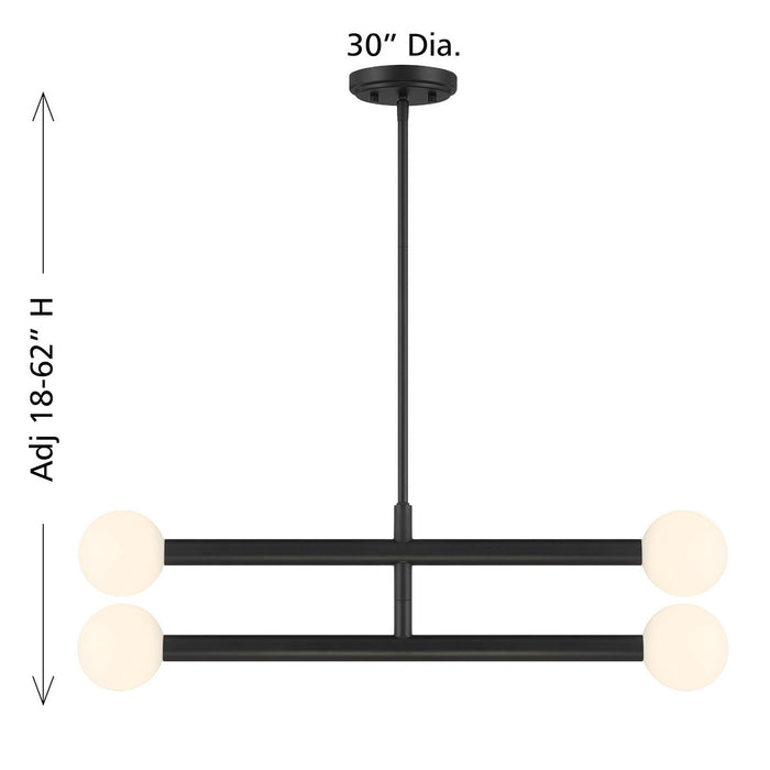 Meridian - M100133MBK - LED Chandelier - Matte Black