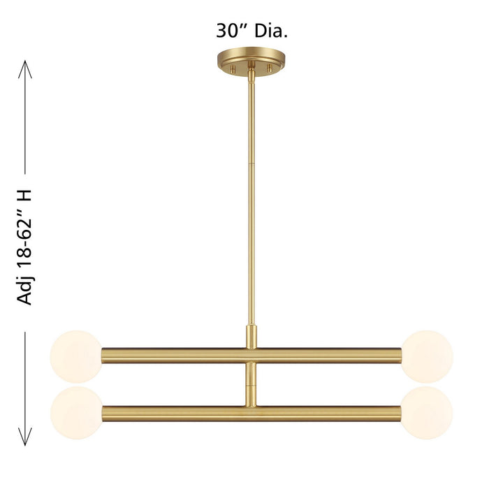 Meridian - M100133NB - LED Chandelier - Natural Brass