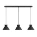 Meridian - M100134MBK - Three Light Linear Chandelier - Matte Black