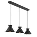 Meridian - M100134MBK - Three Light Linear Chandelier - Matte Black