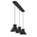 Meridian - M100134MBK - Three Light Linear Chandelier - Matte Black