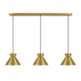 Meridian - M100134NB - Three Light Linear Chandelier - Natural Brass