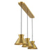 Meridian - M100134NB - Three Light Linear Chandelier - Natural Brass