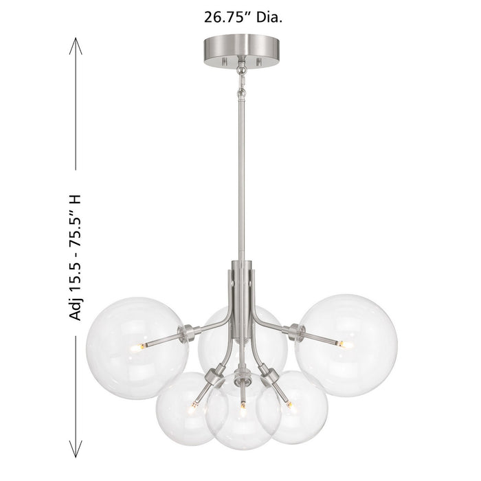 Meridian - M100135BN - LED Chandelier - Brushed Nickel