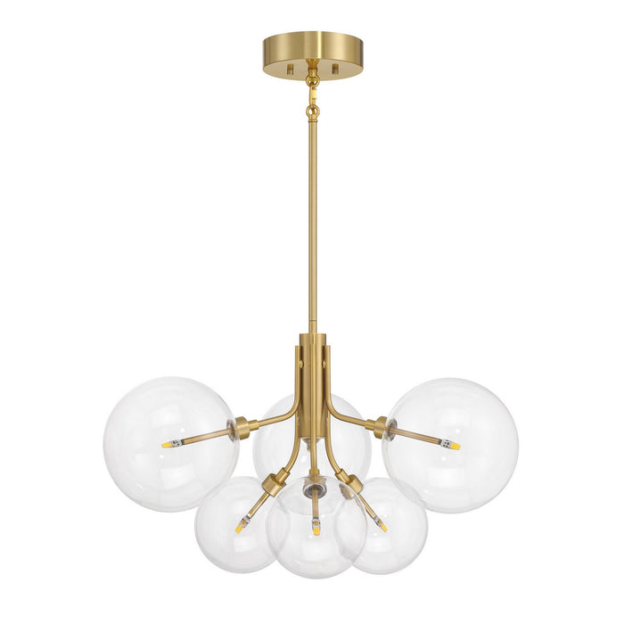 Meridian - M100135NB - LED Chandelier - Natural Brass