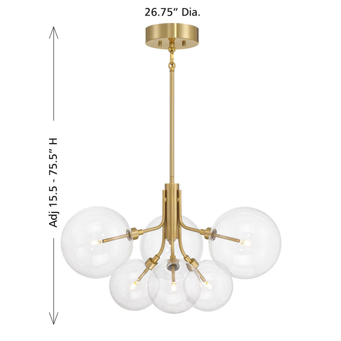 Meridian - M100135NB - LED Chandelier - Natural Brass