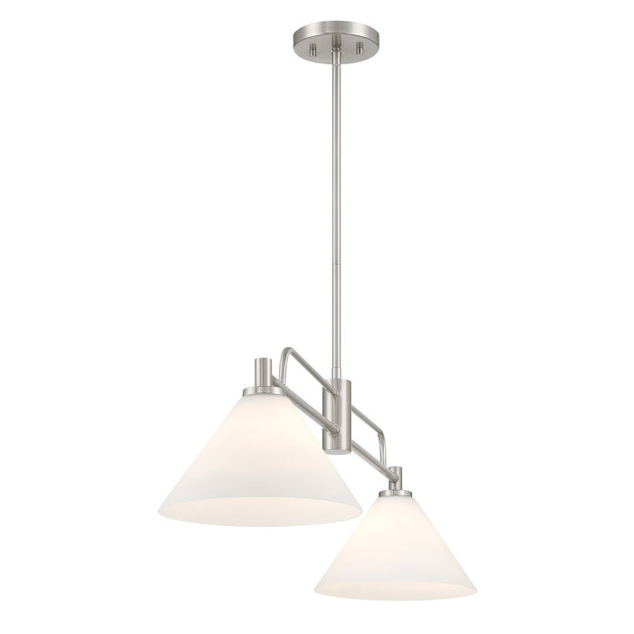 Meridian - M100136BN - Two Light Chandelier - Brushed Nickel