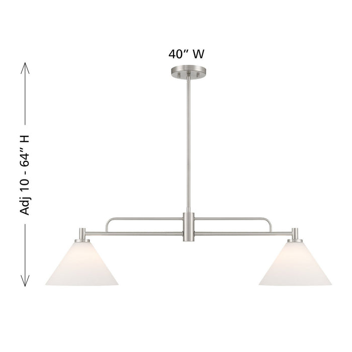 Meridian - M100136BN - Two Light Chandelier - Brushed Nickel