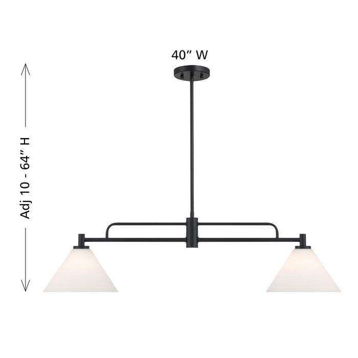 Meridian - M100136MBK - Two Light Chandelier - Matte Black