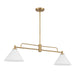 Meridian - M100136NB - Two Light Chandelier - Natural Brass