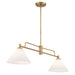 Meridian - M100136NB - Two Light Chandelier - Natural Brass