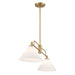 Meridian - M100136NB - Two Light Chandelier - Natural Brass