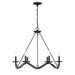 Meridian - M100137MBK - Six Light Chandelier - Matte Black