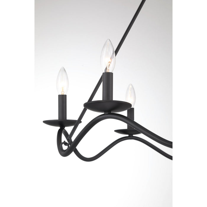 Meridian - M100137MBK - Six Light Chandelier - Matte Black