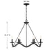 Meridian - M100137MBK - Six Light Chandelier - Matte Black