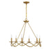 Meridian - M100137NB - Six Light Chandelier - Natural Brass