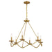 Meridian - M100137NB - Six Light Chandelier - Natural Brass