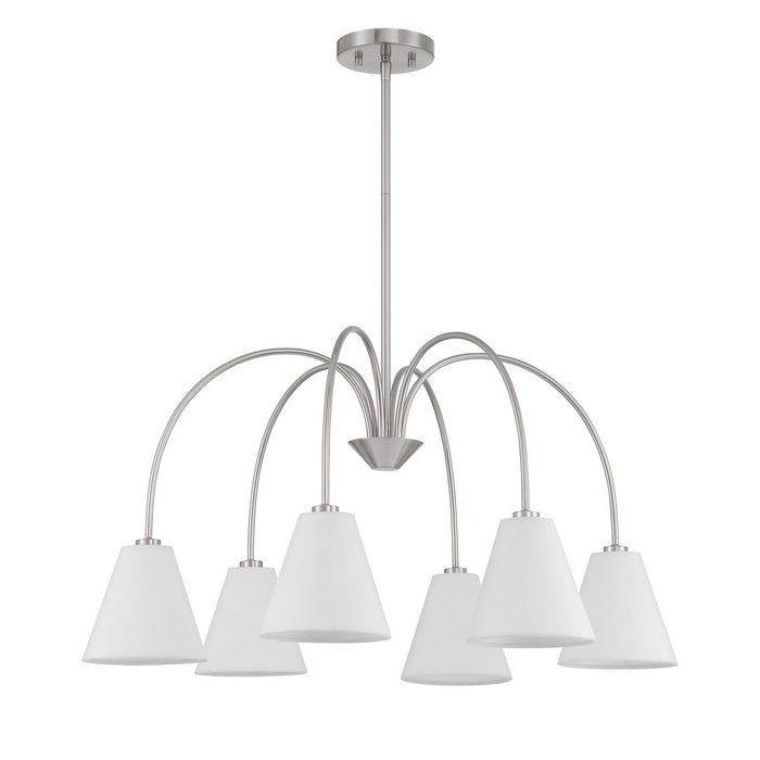 Meridian - M100138BN - Six Light Chandelier - Brushed Nickel