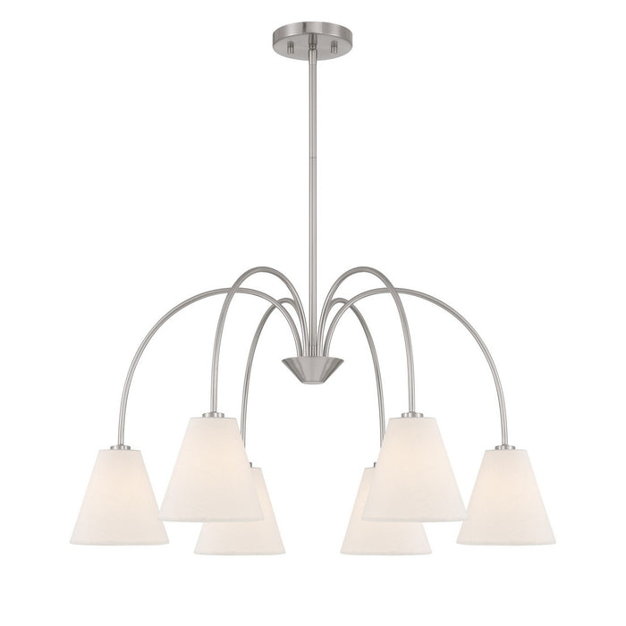 Meridian - M100138BN - Six Light Chandelier - Brushed Nickel