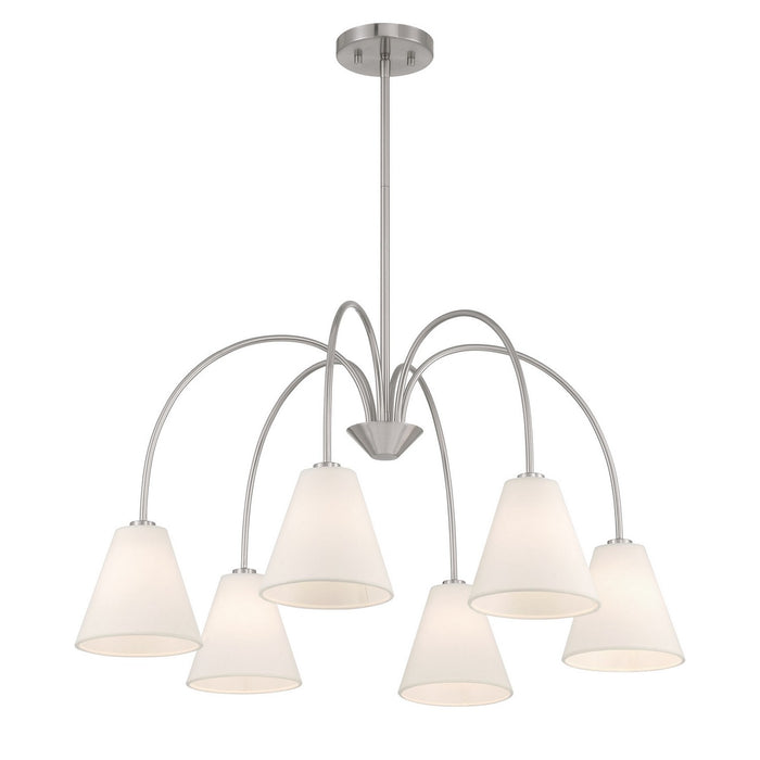 Meridian - M100138BN - Six Light Chandelier - Brushed Nickel