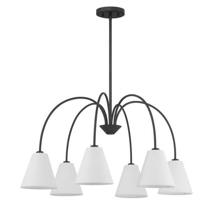 Meridian - M100138MBK - Six Light Chandelier - Matte Black