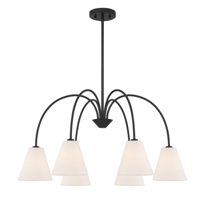 Meridian - M100138MBK - Six Light Chandelier - Matte Black