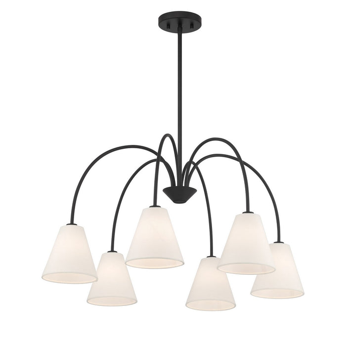 Meridian - M100138MBK - Six Light Chandelier - Matte Black