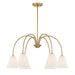 Meridian - M100138NB - Six Light Chandelier - Natural Brass