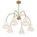 Meridian - M100138NB - Six Light Chandelier - Natural Brass