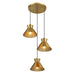 Meridian - M100139NB - Three Light Chandelier - Natural Brass