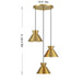 Meridian - M100139NB - Three Light Chandelier - Natural Brass