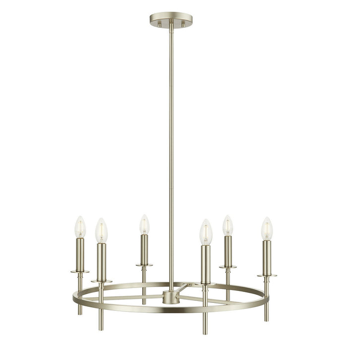 Meridian - M100140BN - Six Light Chandelier - Brushed Nickel