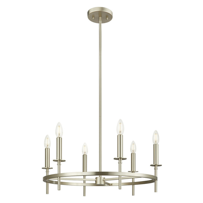 Meridian - M100140BN - Six Light Chandelier - Brushed Nickel