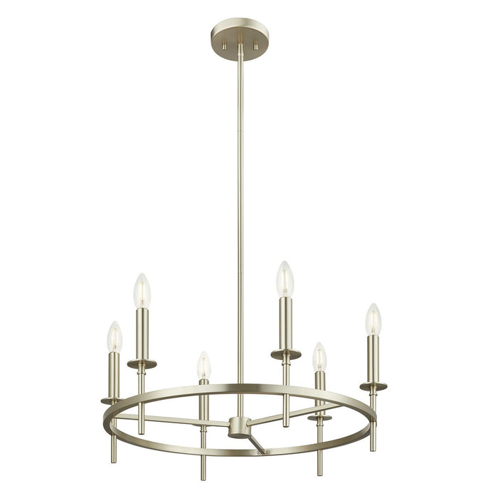 Meridian - M100140BN - Six Light Chandelier - Brushed Nickel