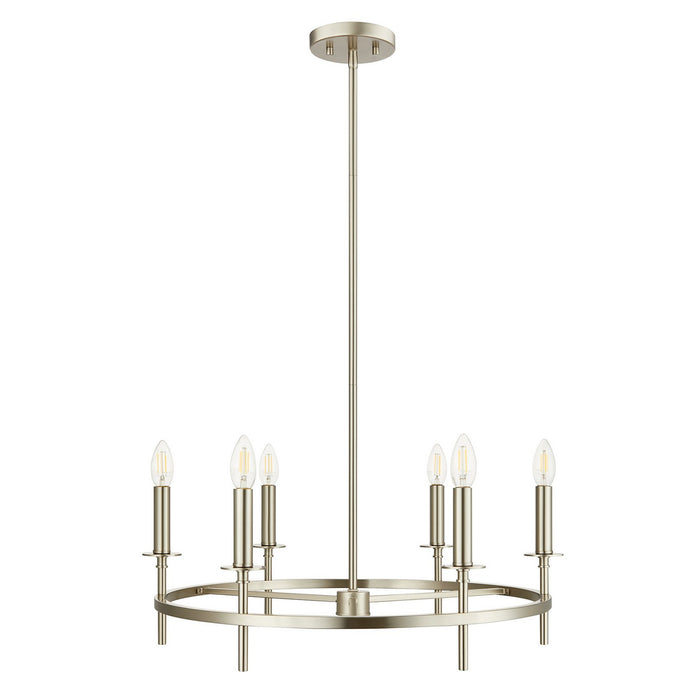 Meridian - M100140BN - Six Light Chandelier - Brushed Nickel