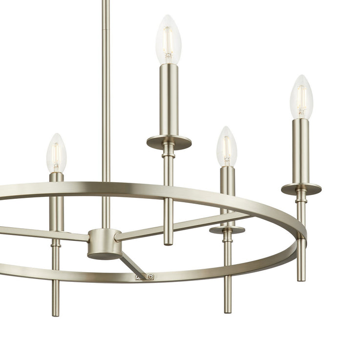 Meridian - M100140BN - Six Light Chandelier - Brushed Nickel