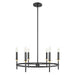 Meridian - M100140MBKNB - Six Light Chandelier - Matte Black and Natural Brass