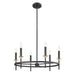 Meridian - M100140MBKNB - Six Light Chandelier - Matte Black and Natural Brass