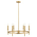 Meridian - M100140NB - Six Light Chandelier - Natural Brass