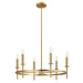 Meridian - M100140NB - Six Light Chandelier - Natural Brass