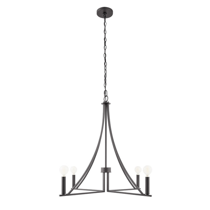 Meridian - M100141MBK - Four Light Chandelier - Matte Black