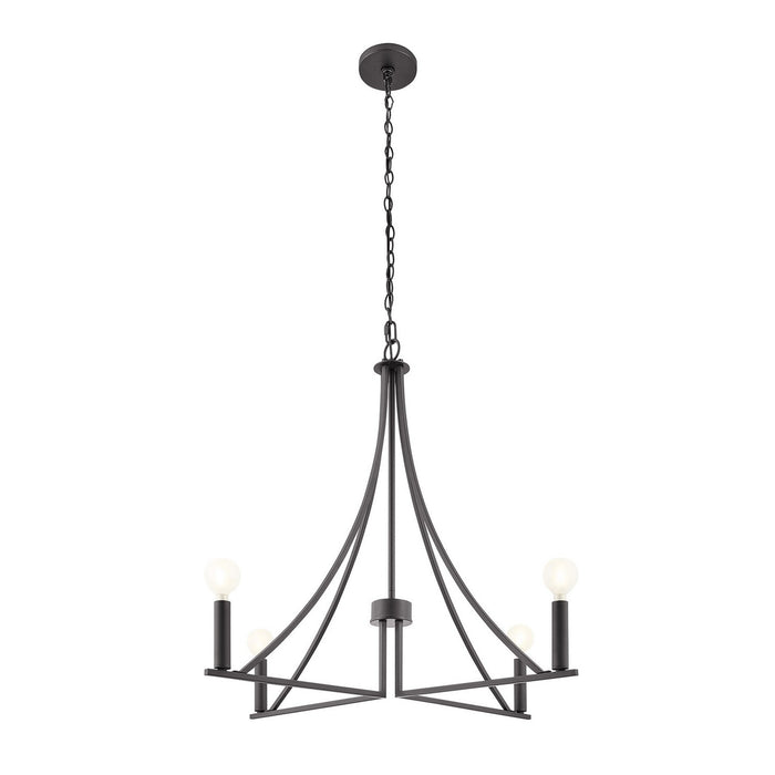 Meridian - M100141MBK - Four Light Chandelier - Matte Black