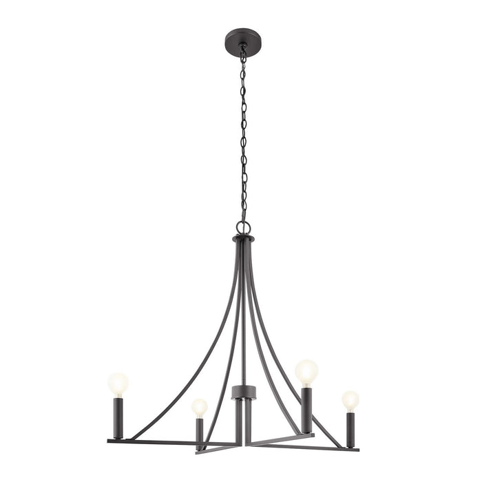 Meridian - M100141MBK - Four Light Chandelier - Matte Black