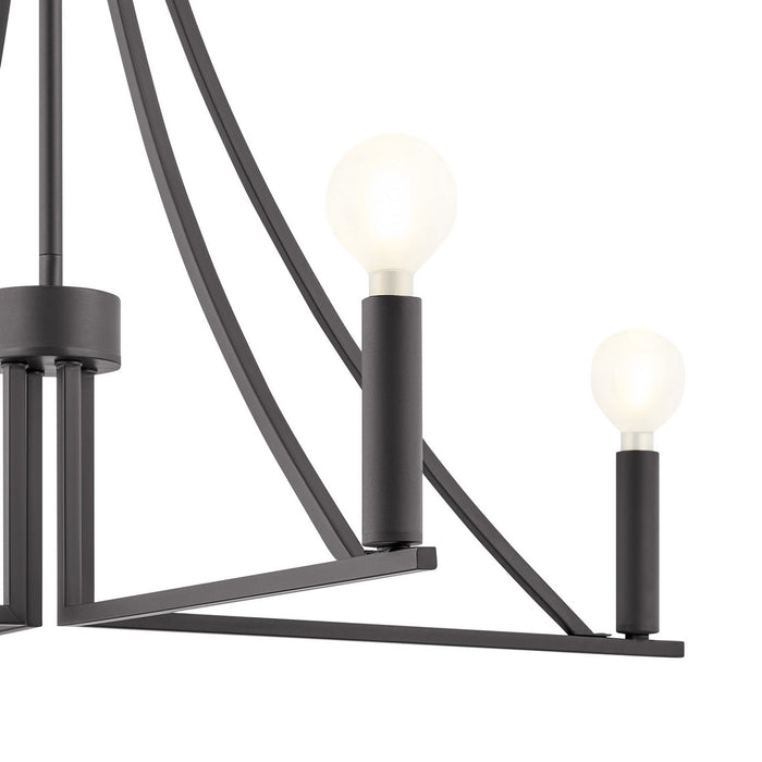 Meridian - M100141MBK - Four Light Chandelier - Matte Black