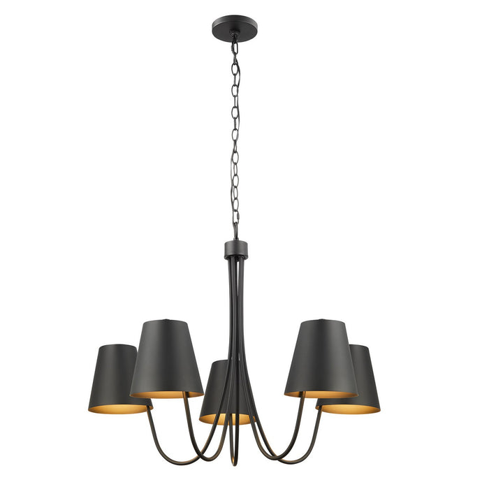 Meridian - M100142MBK - Five Light Chandelier - Matte Black