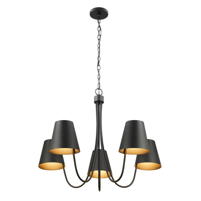 Meridian - M100142MBK - Five Light Chandelier - Matte Black