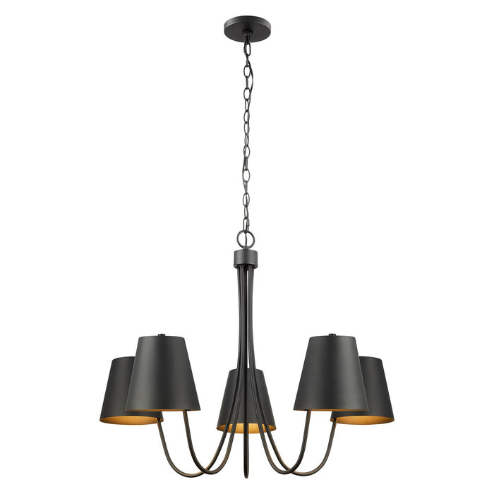 Meridian - M100142MBK - Five Light Chandelier - Matte Black